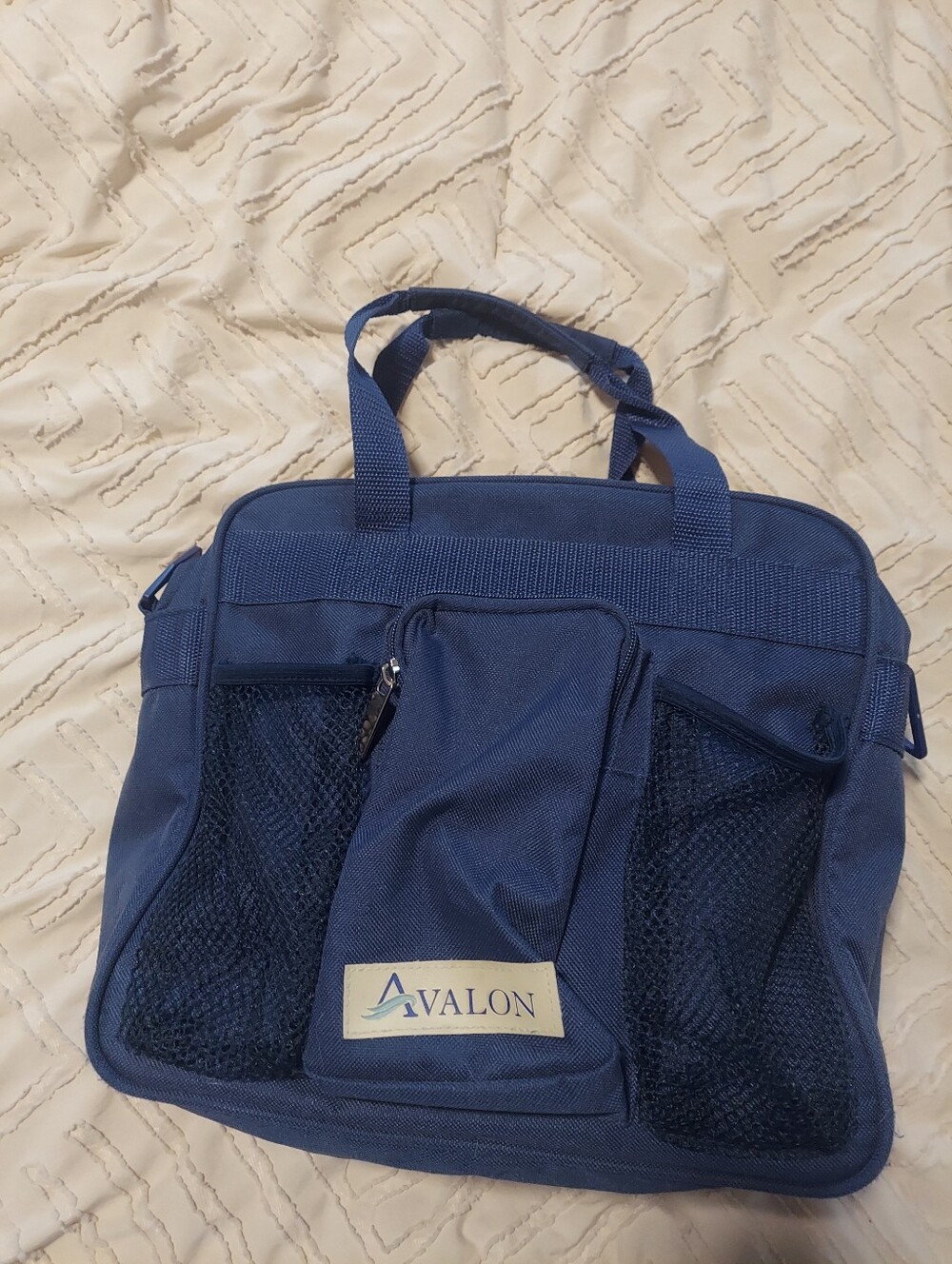 Vintage Avalon Navy Blue Travel Organizer Bag Tote Mesh Pockets